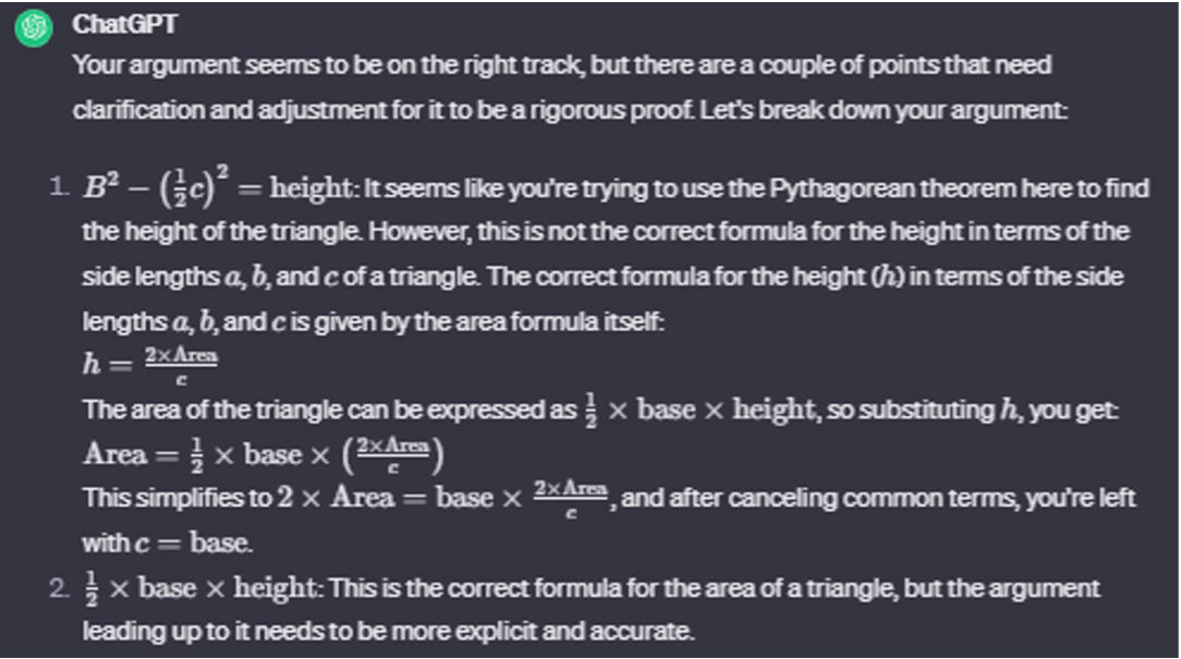 Using ChatGPT as a proof assistant in a mathematics pathways course