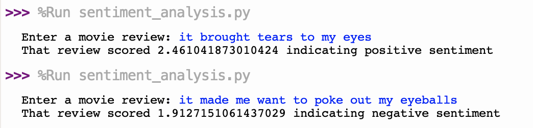 sentiment analysis demo